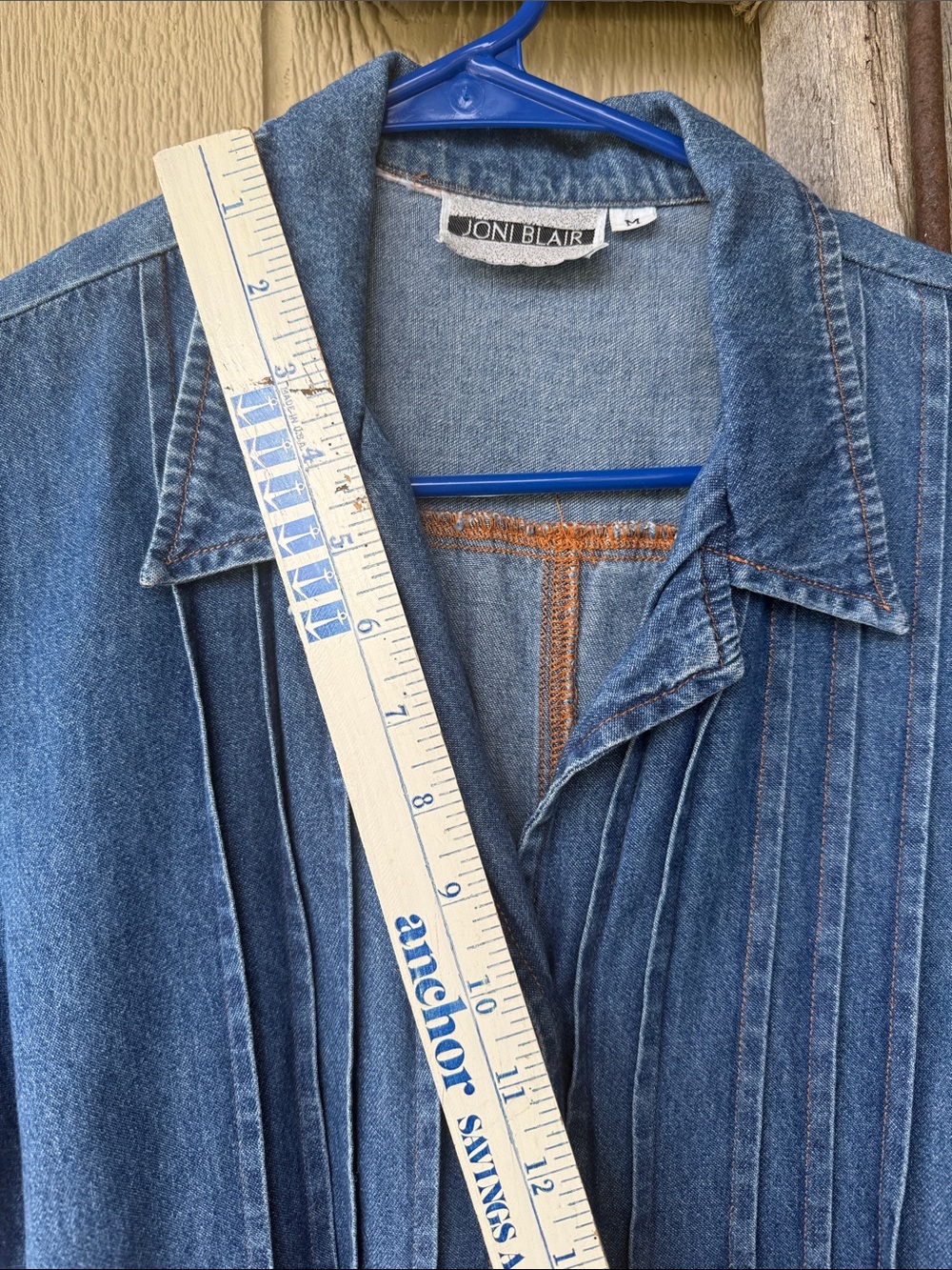 Vintage Joni Blair Denim Button-Front Maxi Dress - Blue - Picture 7 of 11